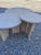 Driftwood ash finish nesting coffee table set. Can be used all together or separate. Dimensions Overall 18" Diameter...