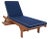 Newport Lounge Chair with Side Table - Natural/Navy with Contrast Piping For Sale