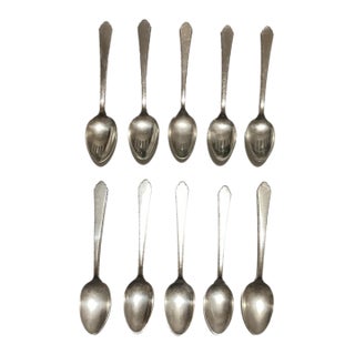 Early 20th Century Art Deco William and Mary Lunt Sterling - 10 Teaspoons For Sale