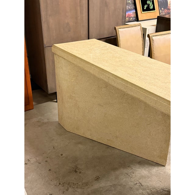 Bespoke Geometric Faux Stone Console Table For Sale - Image 9 of 12