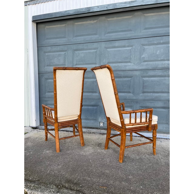 Pair of Boho Chic Highback Captains Dining Chairs Chairish