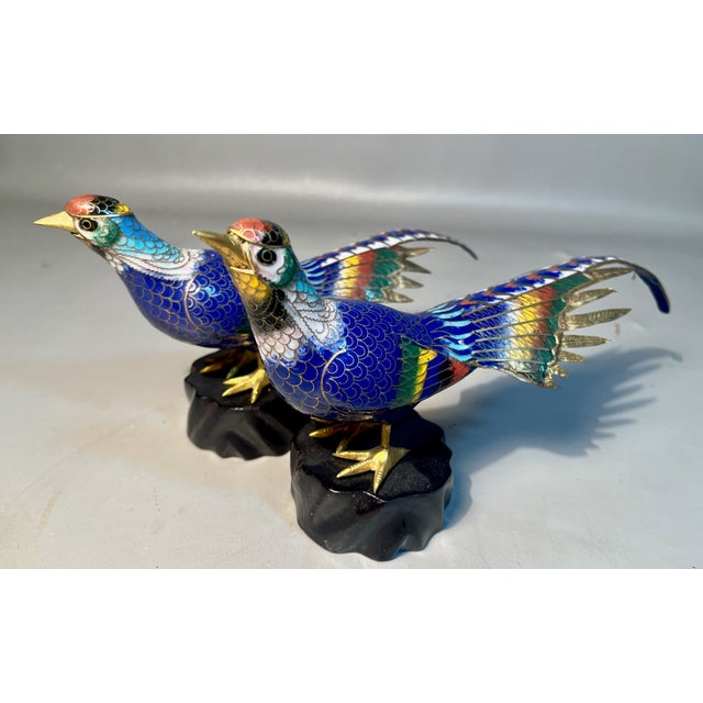 Make a room something special with this pair of luxurious cloisonné birds, hand crafted by old world Chinese artisans in...