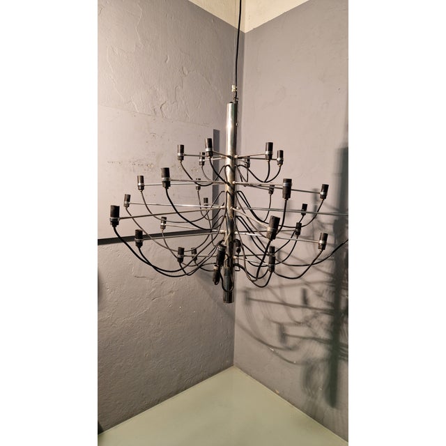 Model 2097/30 Suspension Lamp in Chromed Metal with ABS Diffusers by Gino Sarfatti for Arteluce, 1958 For Sale - Image 12 of 12