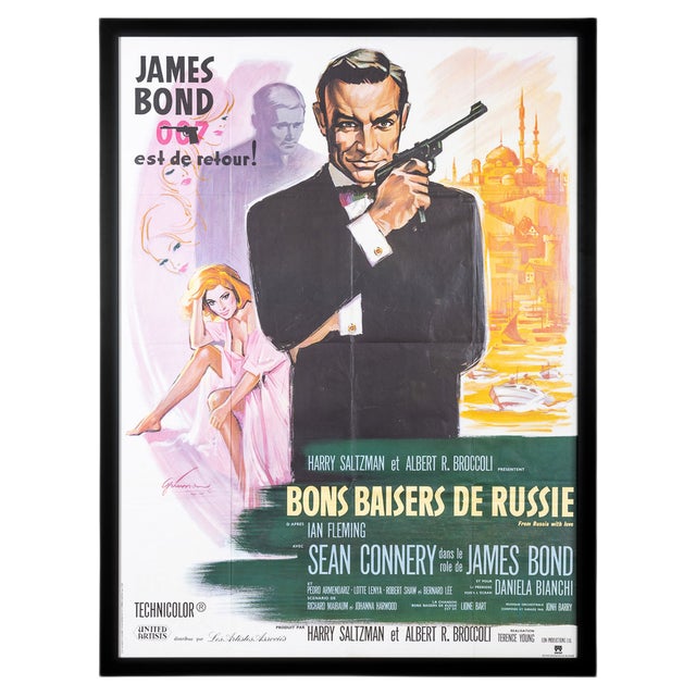 French Re-Release James Bond 007 'From Russia With Love' Poster, 1970s For Sale
