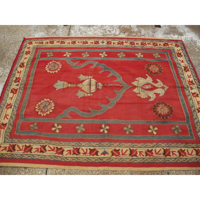 Early 20th Century Galerie Shabab Collection Early 20th Century Indian Dhurrie Rug For Sale - Image 5 of 6