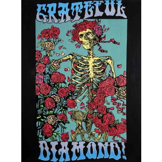 Diamond, Grateful Diamond, Original Mixed Media on Canvas, 2017 For Sale