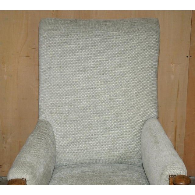 Brown Antique Scottish Victorian Barley Twist Library Lounge Chair For Sale - Image 8 of 18