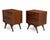 Mid Century Sculptural Walnut Bedroom Set Tall Chest Dresser Two Nightstands Made in Japan 1960s For Sale - Image 13 of 18