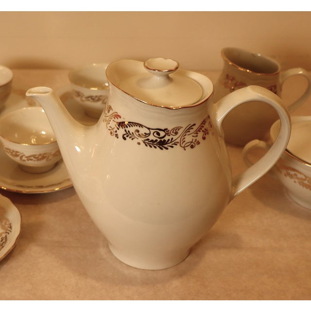 Coffee Service with Gilt Decorations by Richard Ginori, 1960s, Set of 9 For Sale - Image 4 of 8