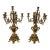 Large Pair of French Rococo Revival 6-Light Gilt Metal Candelabra, 24” Tall For Sale