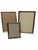 Three Thin Brass frames with etched patterns on outer frame, two 4.5x6,5 One is 2.75 x3.75 textured easel back and Velvet...