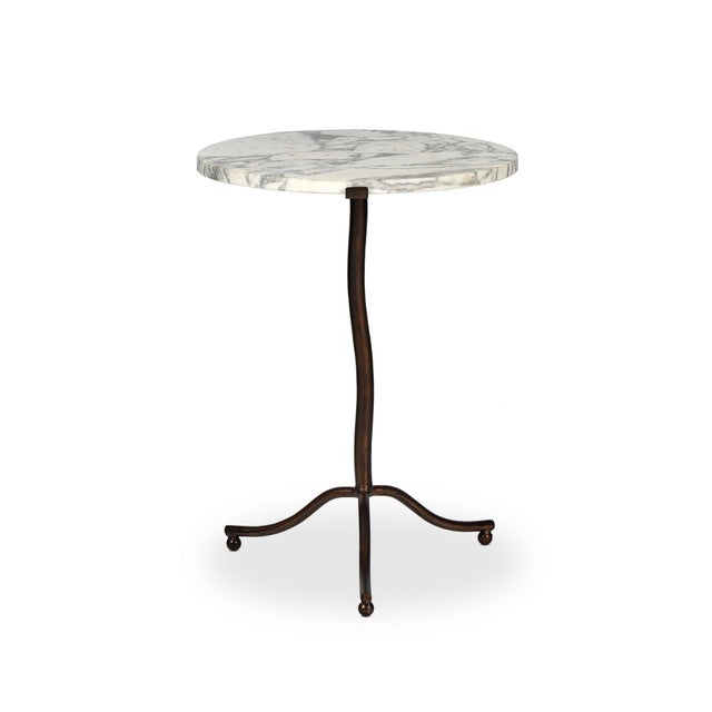 White Four Hands Sophie End Table - Veined White Marble For Sale - Image 8 of 11