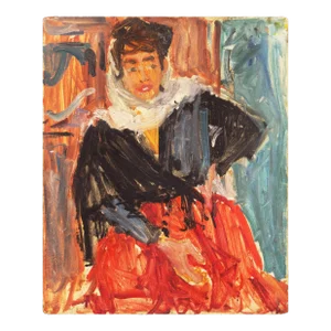 Woman Seated' by Victor Di Gesu, Paris, Louvre, Académie Chaumière, California Post-Impressionist, Los Angeles County Museum of Art