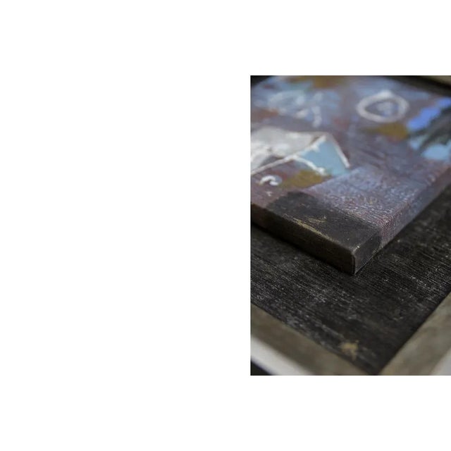 Black Brutalist Oil on Canvas, Unknown Artist, 1970s For Sale - Image 8 of 9