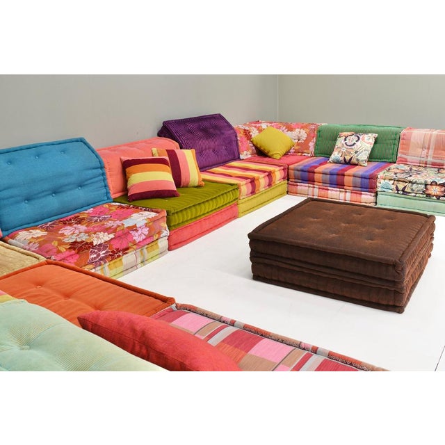Large Mah Jong Sofa in Original Fabric attributed to Hans Hopfer for Roche Bobois, 1980s, Set of 35 For Sale - Image 4 of 18