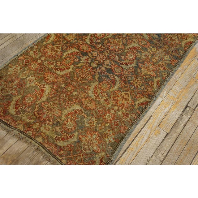 Slate Gray 1900s Blue Gray Herati Fish Antique W. Persian Bijar Carpet 2' 8" X 16 Handknotted Wool Runner Rug For Sale - Image 8 of 12