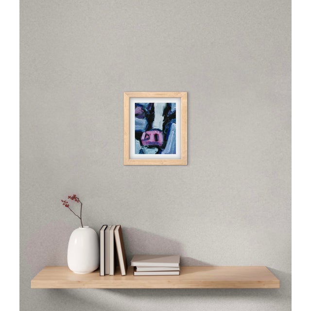 Modern Oil Painting Abstract Cow For Sale - Image 4 of 5