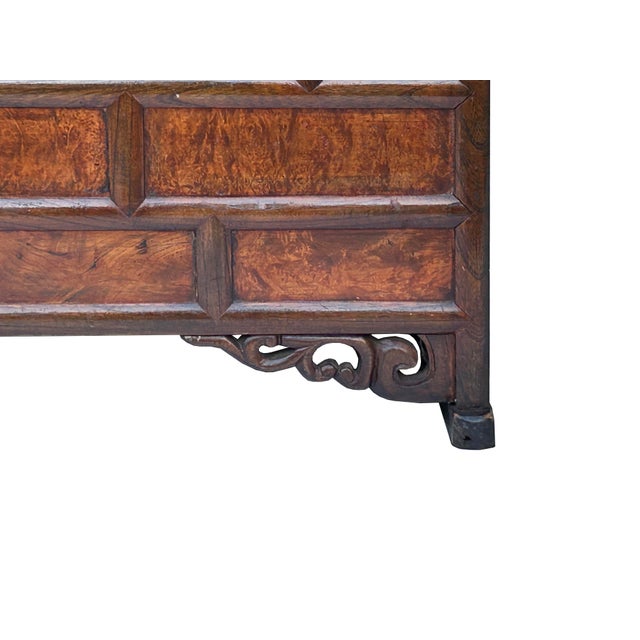 Asian Oriental Two Brown Tone Butterflies Hardware End Table Nightstand For Sale - Image 3 of 12