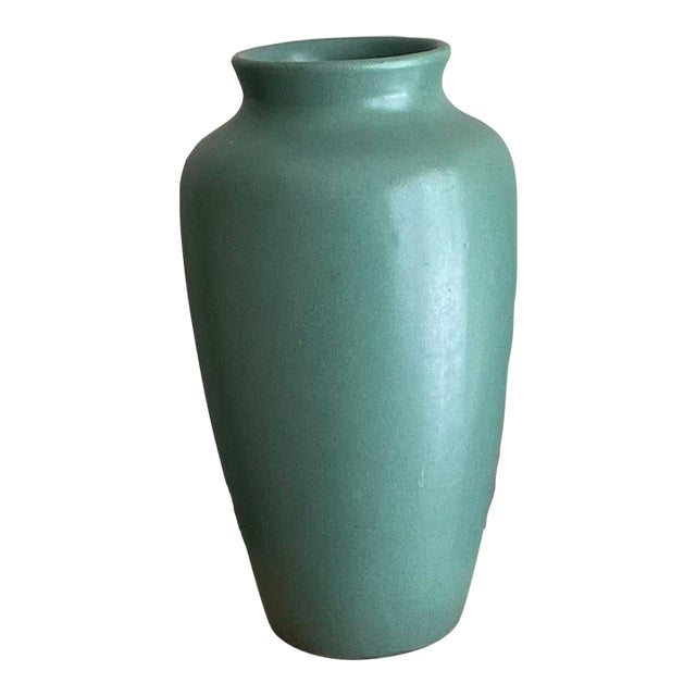 Vintage Matte Green Tall Norwalk Pottery Vase Chairish
