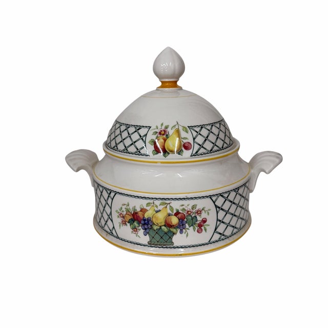Farmhouse Vintage 1990s Villeroy & Boch Basket Lidded Chowder Soup Tureen For Sale - Image 3 of 8