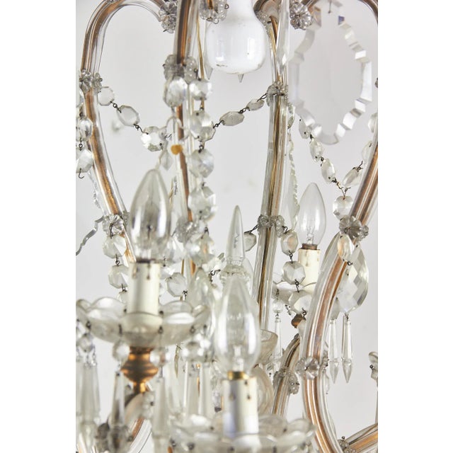 Vintage Italian Crystal Chandelier, 1950s For Sale - Image 13 of 18