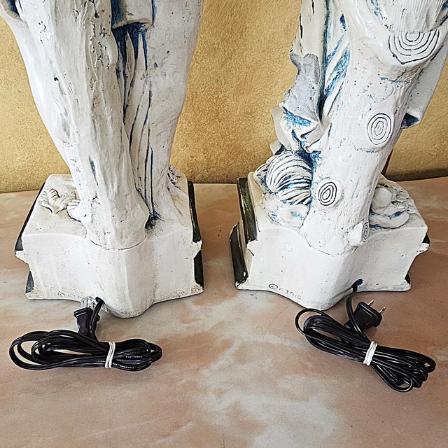 Vintage Neoclassical Figural Table Lamps Greco-Roman Sculptural Lamps - Pair For Sale - Image 15 of 18
