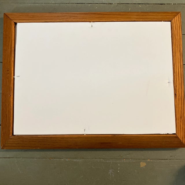 Abstract 1970’s Original Abstract Female Nude Watercolor Painting Vintage Oak Frame For Sale - Image 3 of 3