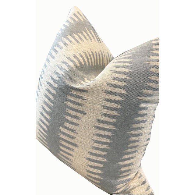 Ivory and Silver Gray Sofa Pillows - A Pair For Sale - Image 4 of 4