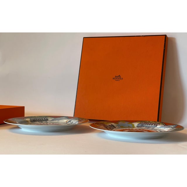 Hermes Pair of Patchwork Alizés Plates For Sale - Image 6 of 7