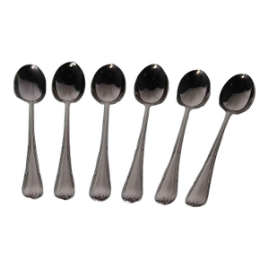 1960 Vintage Mappin & Webb Silverplate Set of 6 Long-Drink Spoons, Louis Seize