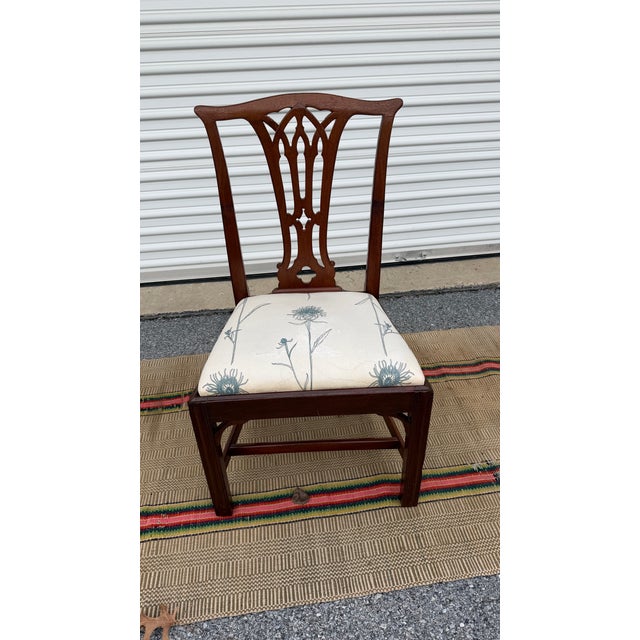 Farmhouse A Antique English Mahogany Gothic Georgian Side Chair, 18th Century For Sale - Image 3 of 12