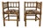 20th Century Corner Chairs in Turned Wood with Bobbins and Fabric Seats, 1950s, Set of 2 For Sale