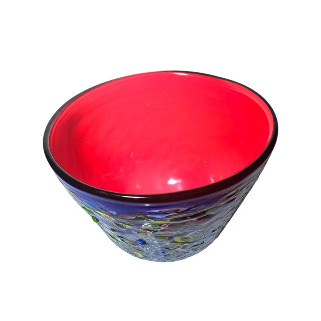 Boho Chic Murano Glass Cachepot with Murrine from Manifattura Di Murano, 1980s For Sale - Image 3 of 8