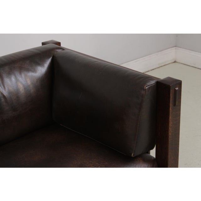 Stickley Mission Oak Settee Sofa For Sale - Image 9 of 18