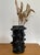 Ceramic Modern Moroccan Izuran Tadelakt Spiked Black Vase For Sale - Image 7 of 10