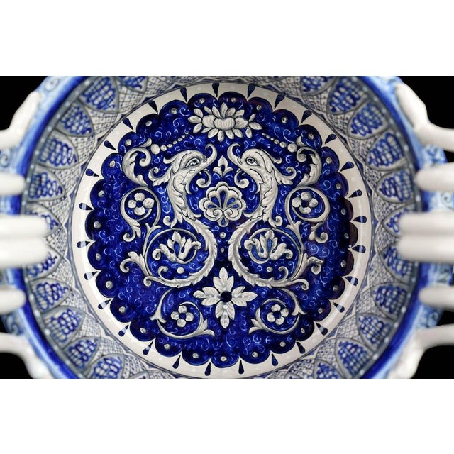 Deruta Blue Dolphins Vase by Deblona For Sale - Image 13 of 17