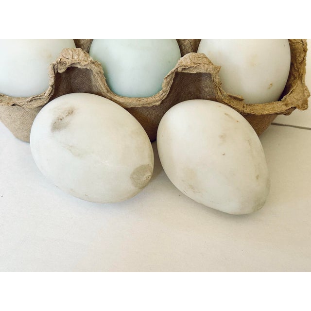 Farmhouse Lot of 5 Vintage Nesting Milk Glass Eggs For Sale - Image 3 of 4