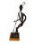 Mid-Century Brutalist Musician Figurine Sculpture on Wood Pedestal 24” H For Sale - Image 4 of 8