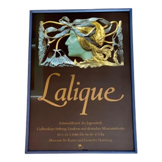 1988 Poster René Lalique Museum Für Kunst Hamburg Exhibition Poster, Framed For Sale
