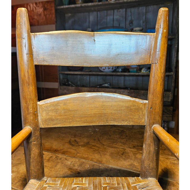 Antique Early American Child's Ladder Back Chair. For Sale - Image 10 of 12