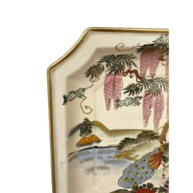Hand-Painted Japanese Peacock Tray Plate For Sale In Phoenix - Image 6 of 12