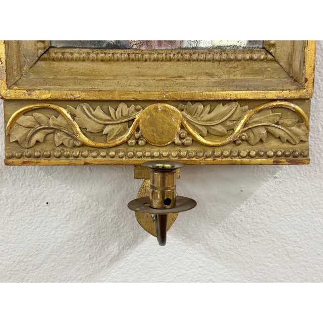 18th Century Gustavian Gilt Cameo Mirror with Added Later Sconce For Sale - Image 11 of 18