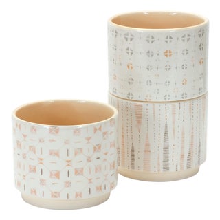 Blush Patterned Stacking Pot (Set of 3) For Sale