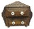 Antique Tramp Art Box With Porcelain Feet For Sale