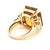 1980s Italian 18k Gold Citrine & Baguette Diamond Architectural Cocktail Ring, Size 6 For Sale - Image 4 of 15