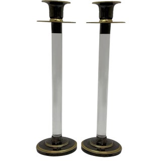 Acrylic Glass Caravell Candle Sticks, 1970s, Set of 2 For Sale