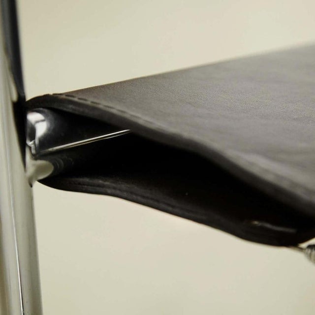 Black LC1 Black Leather Armchairs b Pierre Jeanneret Charlotte Perriand attributed to Le Corbusier, 1970s, Set of 4 For Sale - Image 8 of 18