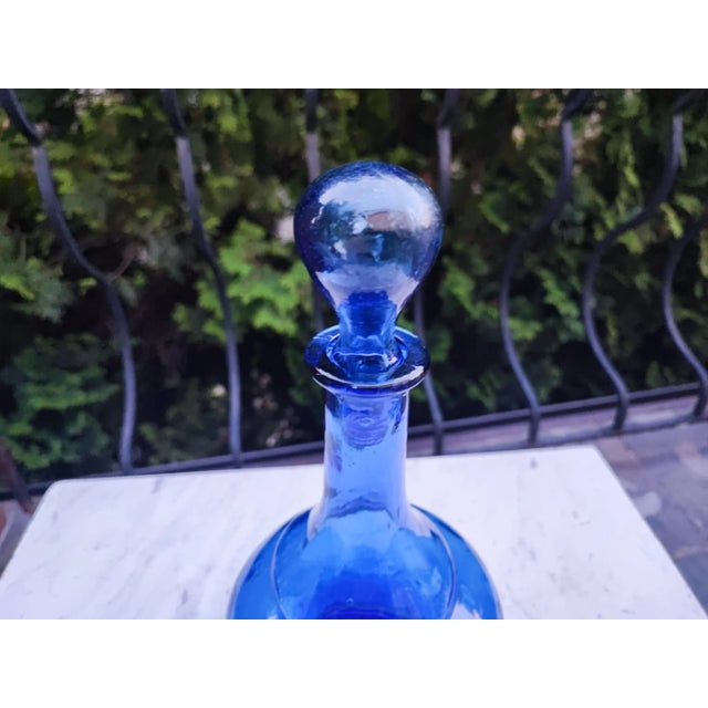 Art Deco, 1940s, cobalt glass carafe, dimensions: height 27.5 cm, diameter at the widest point 14 cm.