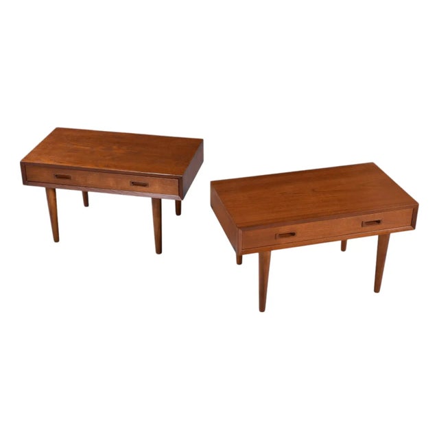 Lyby Mobler Lyby Mobler Danish Teak Wide Nightstands or Side Tables For Sale - Image 4 of 14