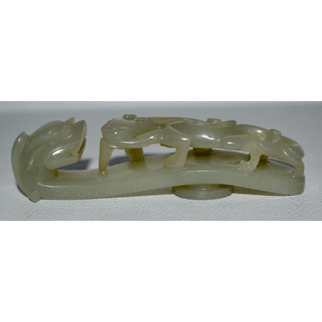 Antique Chinese Green Jade Dragon Belt Hook For Sale - Image 11 of 13
